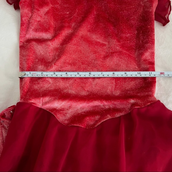 Red Figure Skating Competition Dress S - Picture 5 of 9